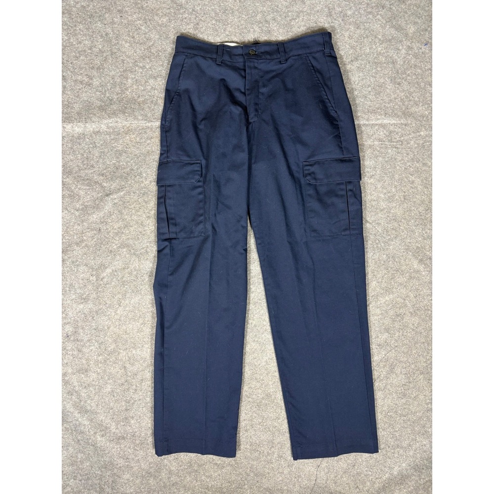 RED KAP Mens Navy Blue Cargo Work Pants Size 32x34 Polyester‎ Cotton Blend